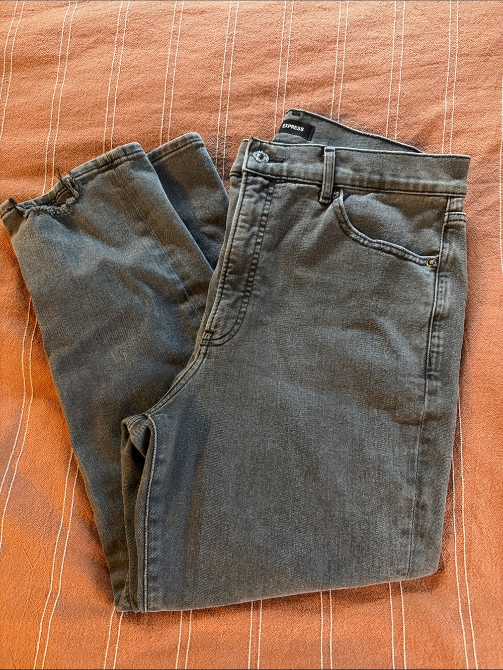 Express Women's Straight Leg Jeans - Charcoal Gray